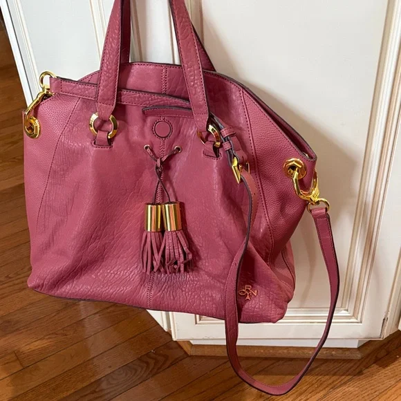 orYANY Pink Leather Shoulder Bag with Gold Accents - Picture 4 of 6